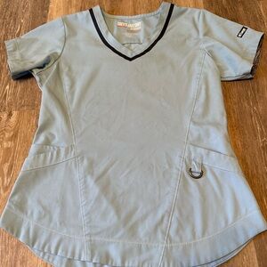Grey's Anatomy Impact Light Blue Scrub Top size Small